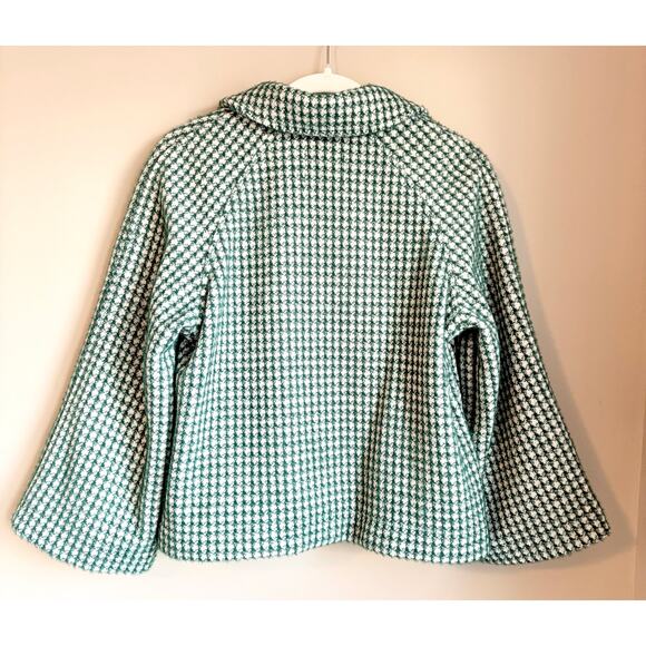 Anthropologie Jacket in Green Cream Silver Soft Fabric - Femme Swing - Like New! - Picture 7 of 15